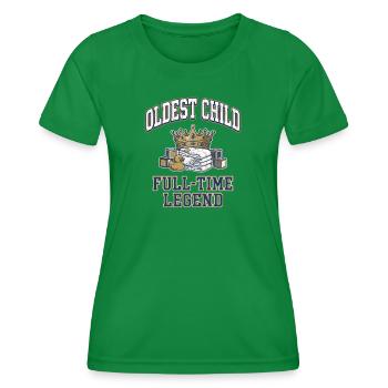 Oldest Child Full Time Legend Sibling Crown - Frauen Funktions-T-Shirt - Kelly Green - Vorne - AI Model Female 172 dark (172cm)