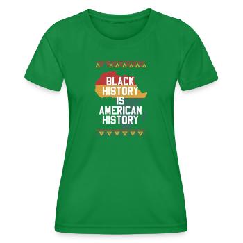L’histoire des Noirs est American History Africa Design - T-shirt sport Femme - vert - Devant - AI Model Female 172 dark (172cm)