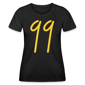 99 - Frauen Funktions-T-Shirt - Schwarz - Vorne - AI Model Female 172 light (172cm)