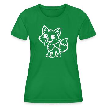 Fuchs Comic Lustig - Frauen Funktions-T-Shirt - Kelly Green - Vorne - AI Model Female 172 dark (172cm)