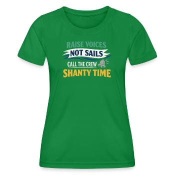 Shanty Crew folk music community - Women's Functional T-Shirt - kelly green - Front - AI Model Female 172 dark (172cm)