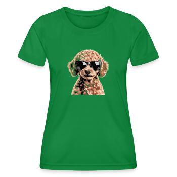 Caniche Jouet Marron - T-shirt sport Femme - vert - Devant - AI Model Female 172 dark (172cm)