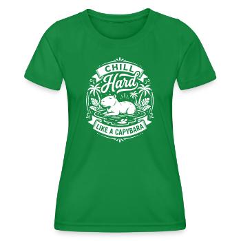 Ambiances de capybara chill hard - T-shirt sport Femme - vert - Devant - AI Model Female 172 dark (172cm)