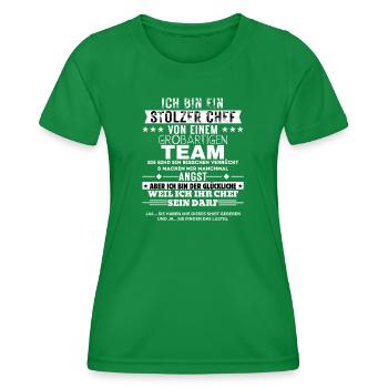 Fier patron d’une excellente équipe - T-shirt sport Femme - vert - Devant - AI Model Female 172 dark (172cm)