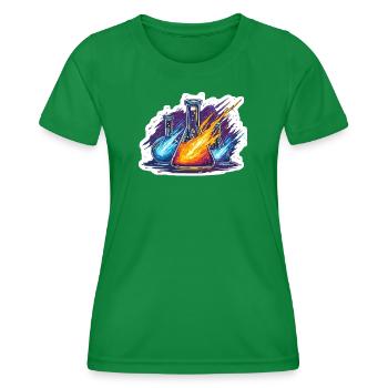 Lab Geek Quadrantid Meteor Shower Lab Experiment - Women's Functional T-Shirt - kelly green - Front - AI Model Female 172 dark (172cm)