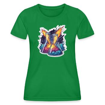 Lab Geek Educational Quadrantid Meteor Shower Expe - Women's Functional T-Shirt - kelly green - Front - AI Model Female 172 dark (172cm)