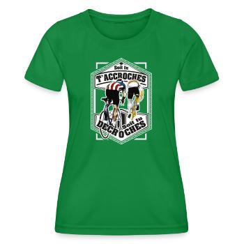 Hooks oder Stalls Cycling - Frauen Funktions-T-Shirt - Kelly Green - Vorne - AI Model Female 172 dark (172cm)