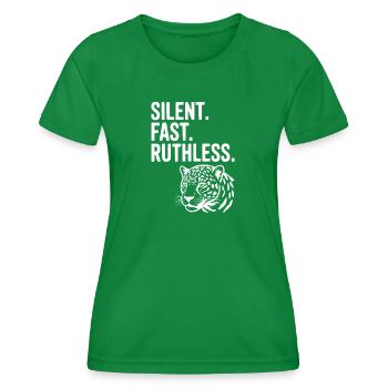Silencieux. Vite. Impitoyable. - T-shirt sport Femme - vert - Devant - AI Model Female 172 dark (172cm)