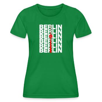 BERLIN TV TOWER, ALEX LANDMARK DIT IS BERLIN - Women's Functional T-Shirt - kelly green - Front - AI Model Female 172 dark (172cm)
