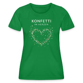 Confetti in the Heart – Minimalist Statement - Women's Functional T-Shirt - kelly green - Front - AI Model Female 172 dark (172cm)