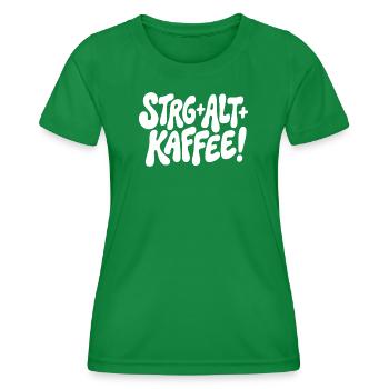 Ctrl Alt Coffee Design - Women's Functional T-Shirt - kelly green - Front - AI Model Female 172 dark (172cm)