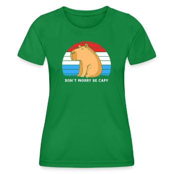Capybara - Frauen Funktions-T-Shirt - Kelly Green - Vorne - AI Model Female 172 dark (172cm)