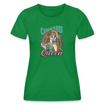 Tenue de Reine du Cannabis - T-shirt sport Femme - vert - Devant - AI Model Female 172 dark (172cm)
