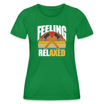 Sich entspannt fühlen - Frauen Funktions-T-Shirt - Kelly Green - Vorne - AI Model Female 172 dark (172cm)