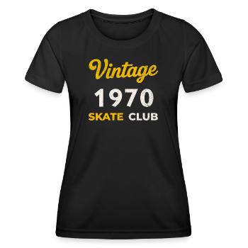 Vintage 1970 Skate Club Retro Geburtsjahr Geschenk - Frauen Funktions-T-Shirt - Schwarz - Vorne - AI Model Female 172 light (172cm)