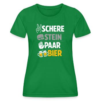 Schere, Stein paar Bier: Freundschaft & Bier - Frauen Funktions-T-Shirt - Kelly Green - Vorne - AI Model Female 172 dark (172cm)