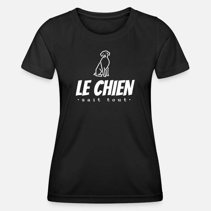 The dog knows everything - Women's Functional T-Shirt - black