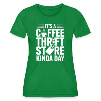 Coffee Thrift Store Kindaday Day - Women's Functional T-Shirt - kelly green - Front - AI Model Female 172 dark (172cm)