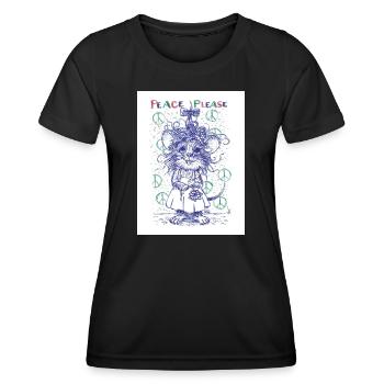 peaceplease - Frauen Funktions-T-Shirt - Schwarz - Vorne - AI Model Female 172 light (172cm)