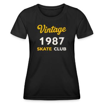 Vintage 1987 Skate Club Retro Geburtsjahr Geschenk - Frauen Funktions-T-Shirt - Schwarz - Vorne - AI Model Female 172 light (172cm)