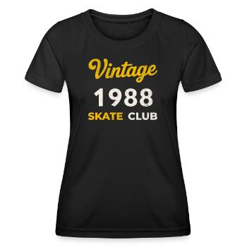 Vintage 1988 Skate Club Retro Geburtsjahr Geschenk - Frauen Funktions-T-Shirt - Schwarz - Vorne - AI Model Female 172 light (172cm)