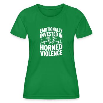 Emotionally Invested in Horned Violence - Women's Functional T-Shirt - kelly green - Front - AI Model Female 172 dark (172cm)