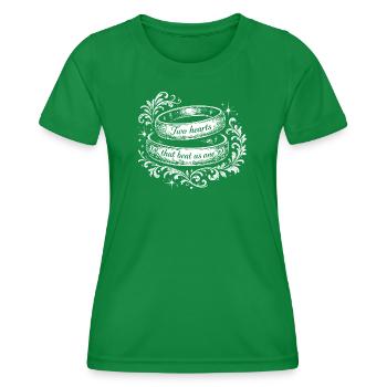 Two Hearts in Rings - Women's Functional T-Shirt - kelly green - Front - AI Model Female 172 dark (172cm)