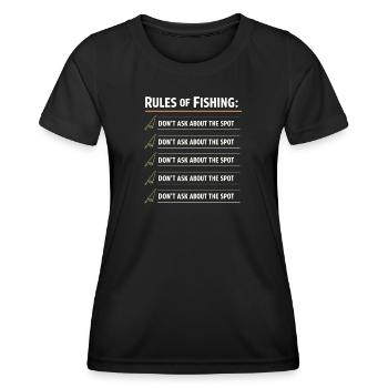 Geheimes Angelplatz – Frag Nicht Nach - Frauen Funktions-T-Shirt - Schwarz - Vorne - AI Model Female 172 light (172cm)