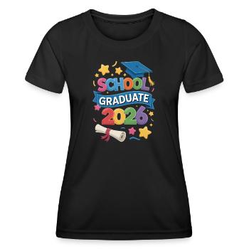 Événements de la promotion de diplômés 2026 - T-shirt sport Femme - noir - Devant - AI Model Female 172 light (172cm)