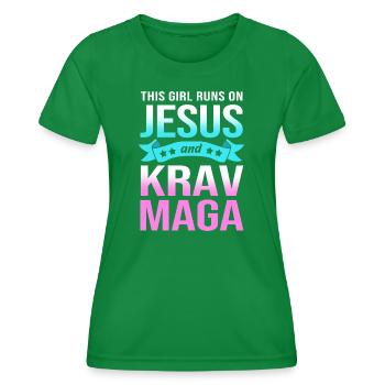 Krav Maga - Frauen Funktions-T-Shirt - Kelly Green - Vorne - AI Model Female 172 dark (172cm)