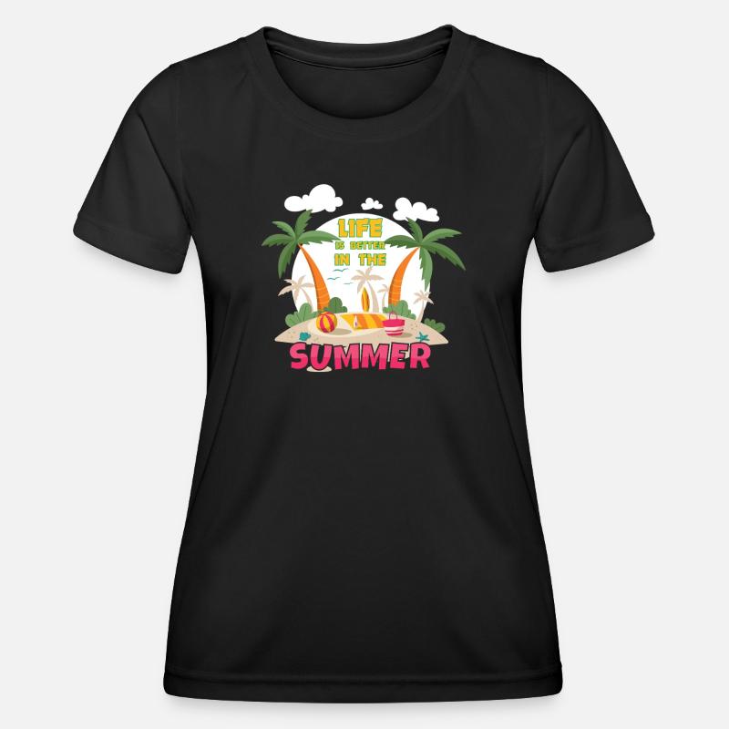 Life is better in summer Beach - Women's Functional T-Shirt - black