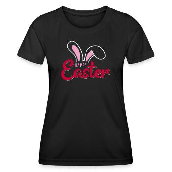 Happy Easter Bunny Scripture - Women's Functional T-Shirt - black - Front - AI Model Female 172 light (172cm)