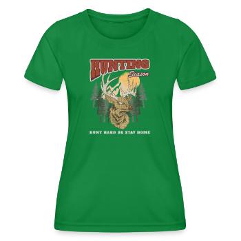 Jagdseason Hirsch im Wald - Frauen Funktions-T-Shirt - Kelly Green - Vorne - AI Model Female 172 dark (172cm)