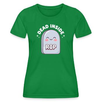 Niedliches RIP Grabstein-Design - Frauen Funktions-T-Shirt - Kelly Green - Vorne - AI Model Female 172 dark (172cm)