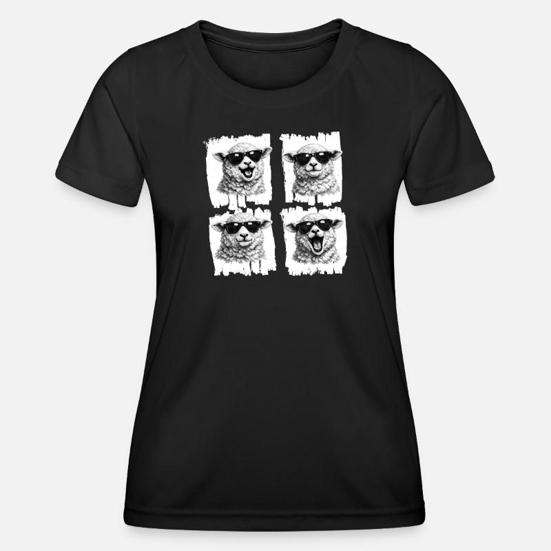 Sheep Sunglasses Quartet - Women's Functional T-Shirt - black