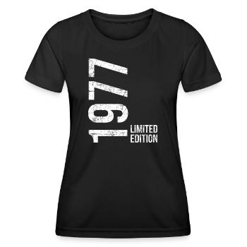 49. Geburtstag Mann Frau 49 Jahre 1977 Geburtstags - Frauen Funktions-T-Shirt - Schwarz - Vorne - AI Model Female 172 light (172cm)