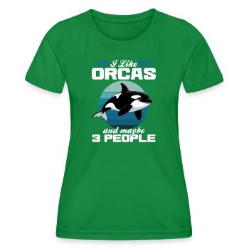 Funny Orca - Frauen Funktions-T-Shirt - Kelly Green - Vorne - AI Model Female 172 dark (172cm)