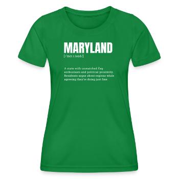 Maryland Flag Power Motif - Women's Functional T-Shirt - kelly green - Front - AI Model Female 172 dark (172cm)