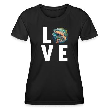 Saumon Saumon - T-shirt sport Femme - noir - Devant - AI Model Female 172 light (172cm)