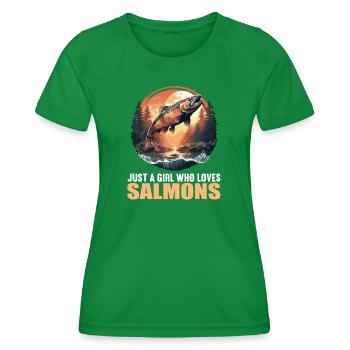 Saumon Saumon - T-shirt sport Femme - vert - Devant - AI Model Female 172 dark (172cm)