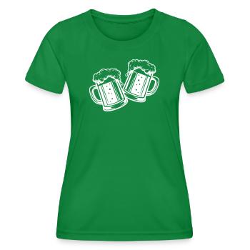 Bierglas Bier Anstossen - Frauen Funktions-T-Shirt - Kelly Green - Vorne - AI Model Female 172 dark (172cm)