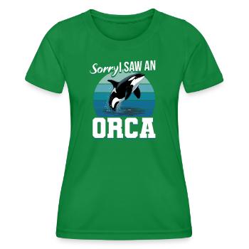 Funny Orca - Frauen Funktions-T-Shirt - Kelly Green - Vorne - AI Model Female 172 dark (172cm)