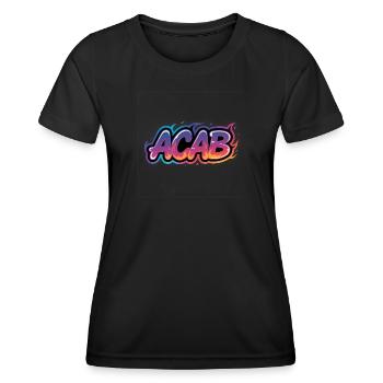 ACAB – Anti-Cops-Tee - Frauen Funktions-T-Shirt - Schwarz - Vorne - AI Model Female 172 light (172cm)