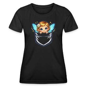 Angel Pocket Portal - Women's Functional T-Shirt - black - Front - AI Model Female 172 light (172cm)