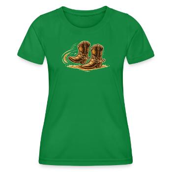 Line Dance Motion - Women's Functional T-Shirt - kelly green - Front - AI Model Female 172 dark (172cm)