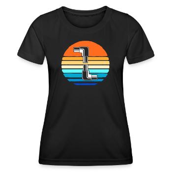 Plombier Plombier - T-shirt sport Femme - noir - Devant - AI Model Female 172 light (172cm)
