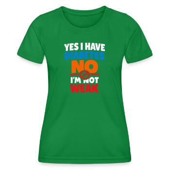 Blood Sugar Insulin Support Type One Pride - Women's Functional T-Shirt - kelly green - Front - AI Model Female 172 dark (172cm)