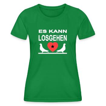 Tauben - Frauen Funktions-T-Shirt - Kelly Green - Vorne - AI Model Female 172 dark (172cm)