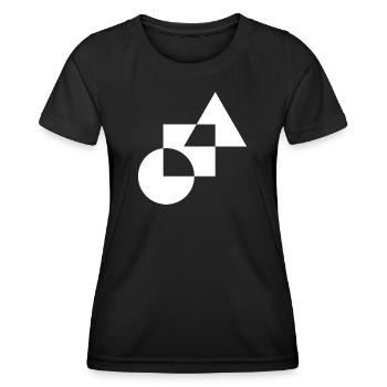 Mosaïque géométrique monochrome - T-shirt sport Femme - noir - Devant - AI Model Female 172 light (172cm)