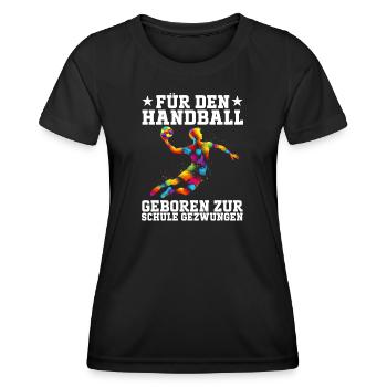 Handball Liebhaber Handball Sport Spieler Handball - Frauen Funktions-T-Shirt - Schwarz - Vorne - AI Model Female 172 light (172cm)